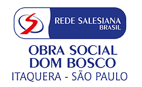 logo da obra social dom bosco na horizontal com as cores branco azul e vermelho